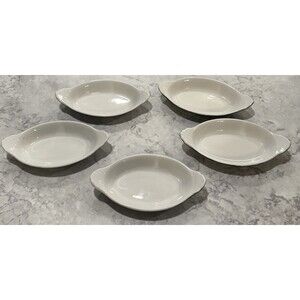Vintage Hall 526 1/2 Made In USA Set Of 5 Au Gratin Dishes Green Bakeware